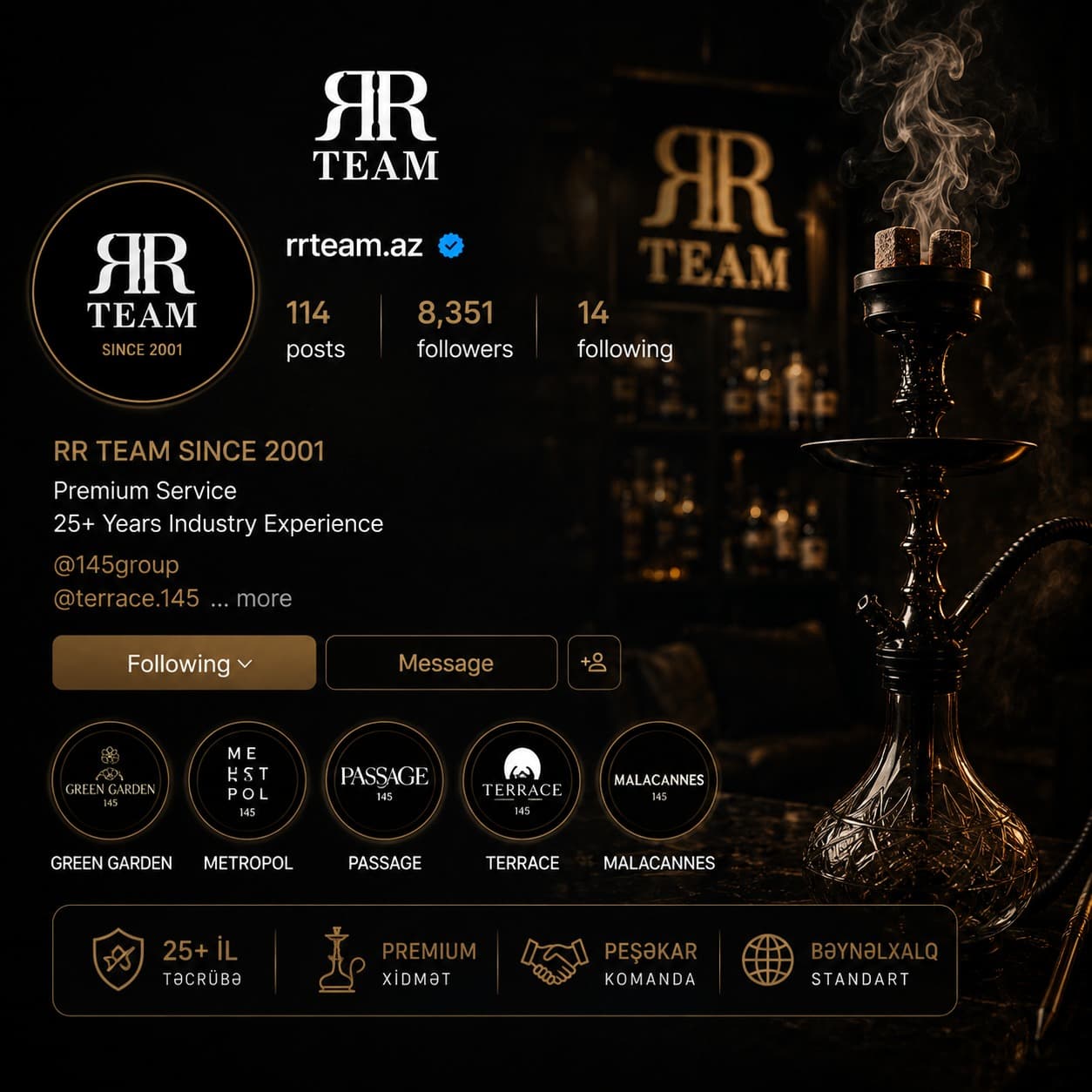 RR Team qəlyan restoran atmosferi
